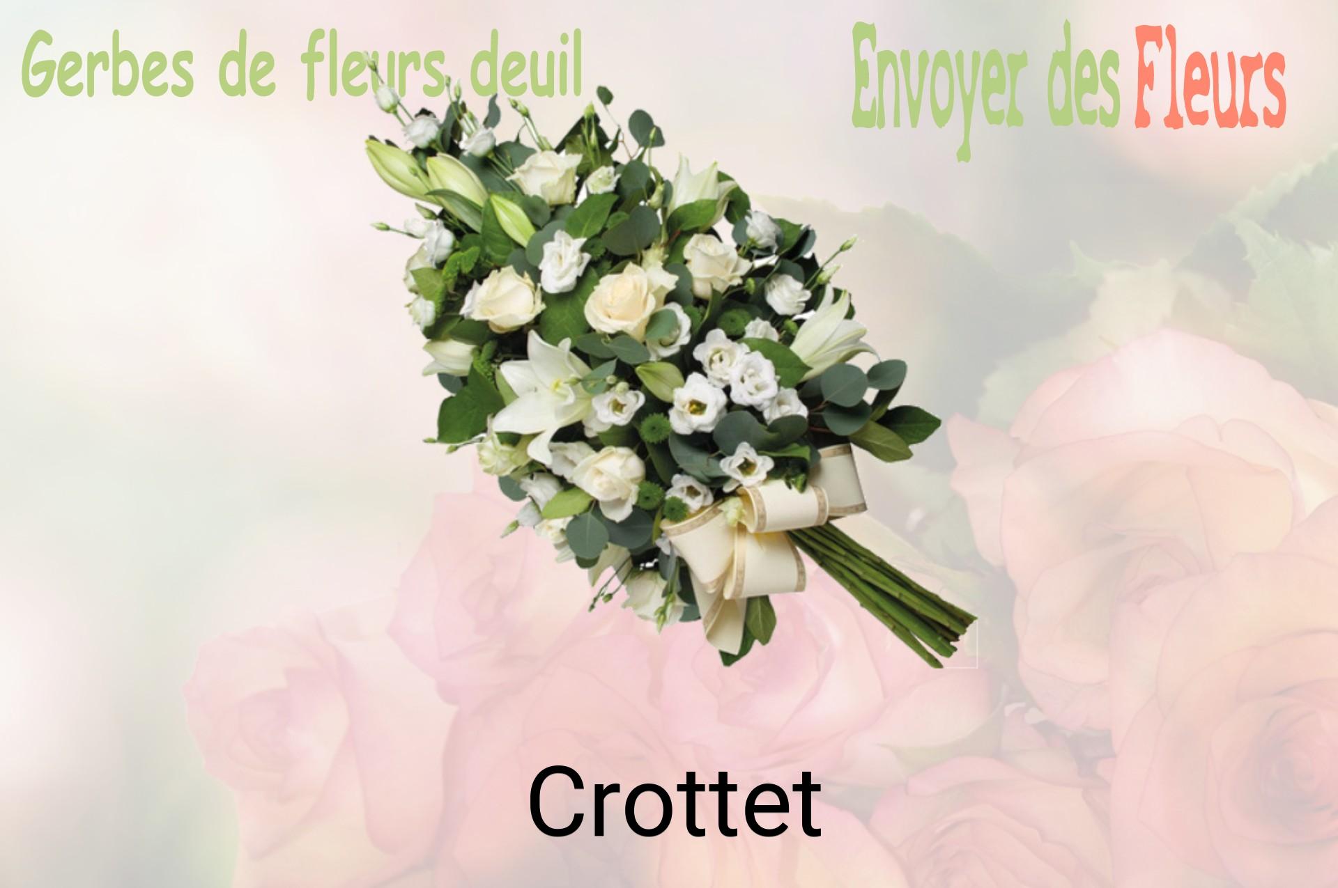 Gerbe de fleurs de deuil livrée à Crottet